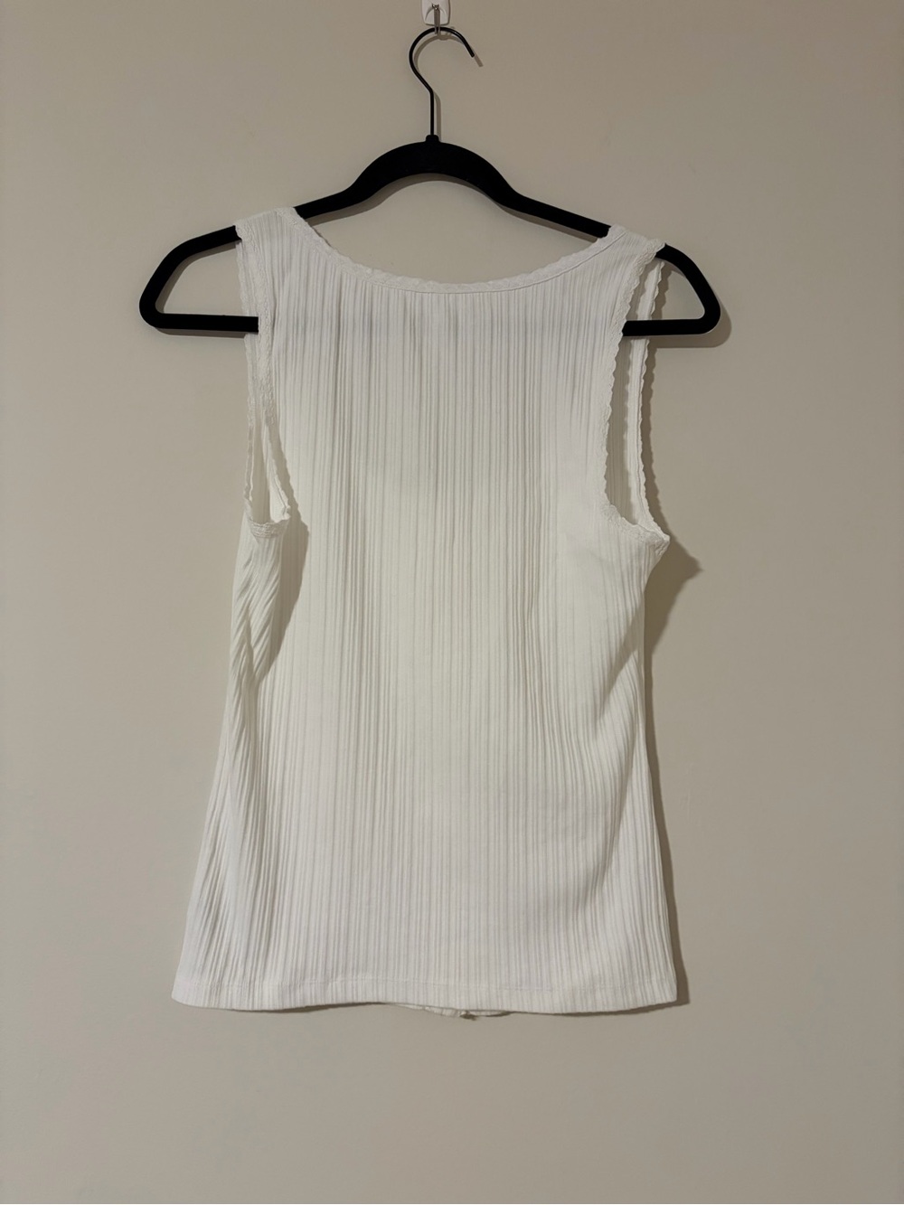 Aerie Sneak Peek Tank - Women's Ribbed Tie-Front Sleep Tank - White - Picture 3 of 5